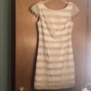 Lilly Pulitzer White and Gold Dress
